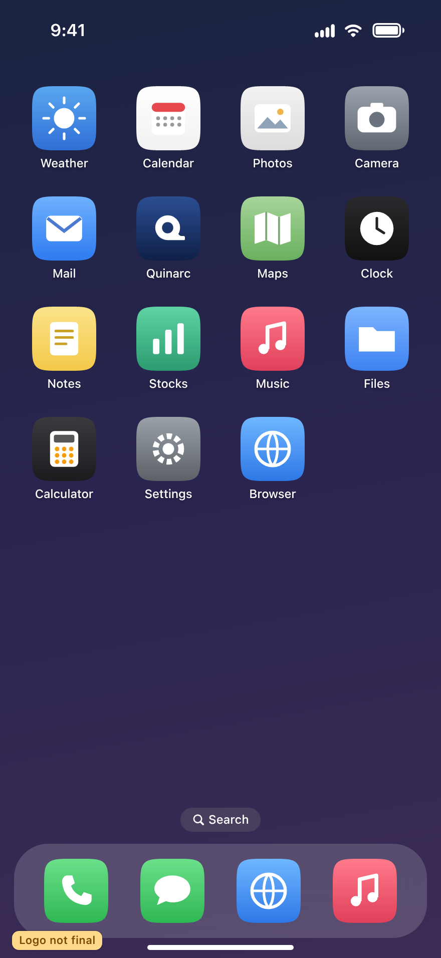 App icon on the iPhone, dark