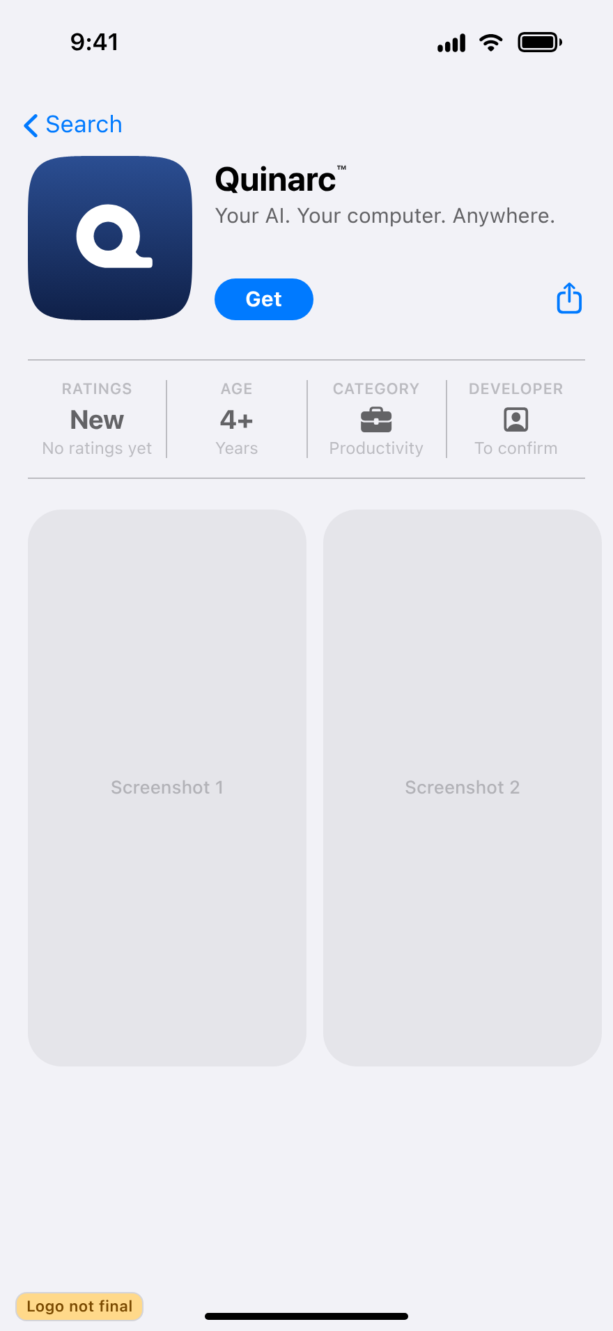App Store listing header, light